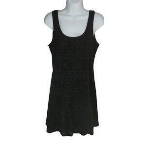 Point Zero Lace Overlay Midi Dress Fully Lined Black L